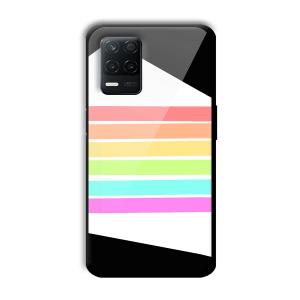 Colorful Stripes Customized Printed Glass Back Cover for Realme 8 5G