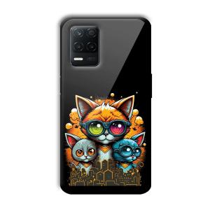 Cats Customized Printed Glass Back Cover for Realme 8 5G
