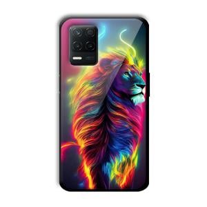 Neon Lion Customized Printed Glass Back Cover for Realme 8 5G