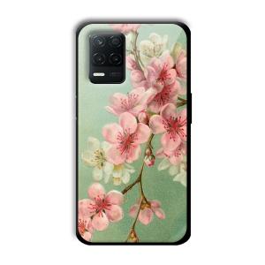 Pink Flowers Customized Printed Glass Back Cover for Realme 8 5G
