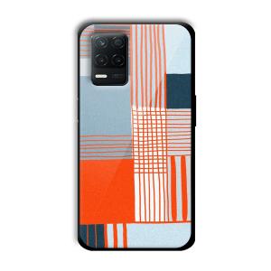Orange Stripes Customized Printed Glass Back Cover for Realme 8 5G