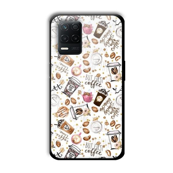 But Coffee First Customized Printed Glass Back Cover for Realme 8 5G