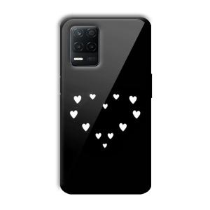Little White Hearts Customized Printed Glass Back Cover for Realme 8 5G