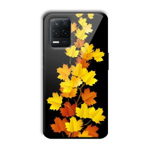 Golden Leaves Customized Printed Glass Back Cover for Realme 8 5G