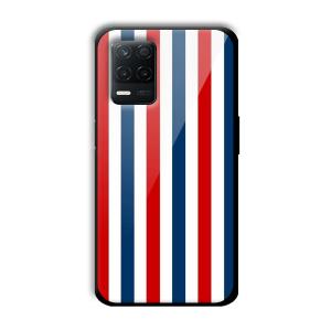 Red and Blue Customized Printed Glass Back Cover for Realme 8 5G