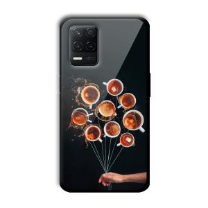 Coffee Cups Customized Printed Glass Back Cover for Realme 8 5G