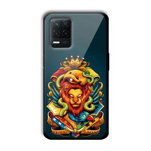 Fiery Lion Customized Printed Glass Back Cover for Realme 8 5G