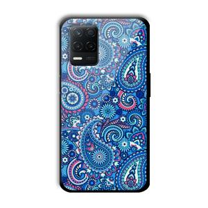 Blue Pattern Customized Printed Glass Back Cover for Realme 8 5G