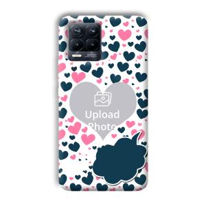 Blue & Pink Hearts Customized Printed Back Cover for Realme 8 Pro