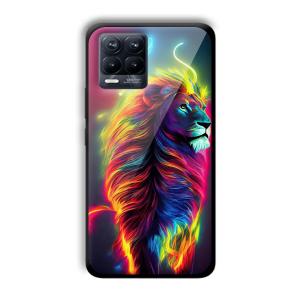 Neon Lion Customized Printed Glass Back Cover for Realme 8 Pro