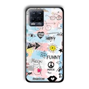 Illustrations Customized Printed Glass Back Cover for Realme 8 Pro