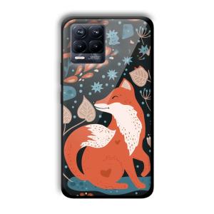 Cute Fox Customized Printed Glass Back Cover for Realme 8 Pro