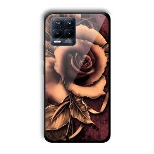 Brown Rose Customized Printed Glass Back Cover for Realme 8 Pro