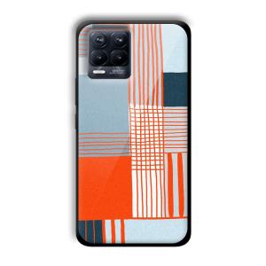 Orange Stripes Customized Printed Glass Back Cover for Realme 8 Pro
