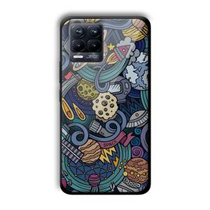 Space Graffiti Customized Printed Glass Back Cover for Realme 8 Pro