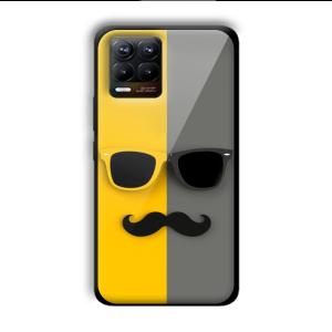 Yellow and Grey Sunglass Customized Printed Glass Back Cover for Realme 8