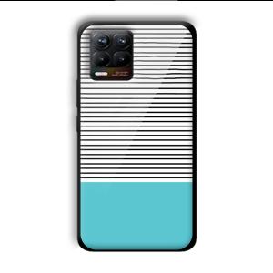 Cyan Stripes Customized Printed Glass Back Cover for Realme 8