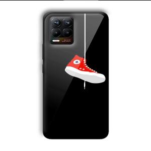 Red Sneaker Customized Printed Glass Back Cover for Realme 8