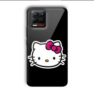 Cute Kitty Customized Printed Glass Back Cover for Realme 8
