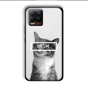 UGH Irritated Cat Customized Printed Glass Back Cover for Realme 8