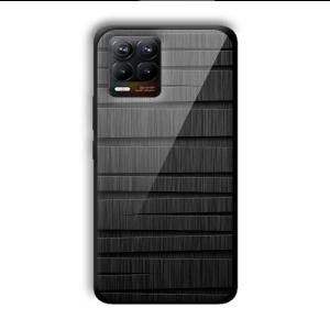 Black Wooden Pattern Customized Printed Glass Back Cover for Realme 8