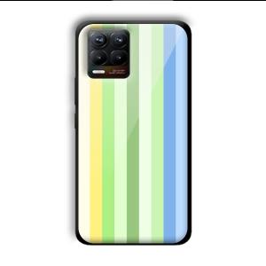 Green and Blue Customized Printed Glass Back Cover for Realme 8