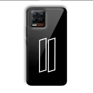 2 Stripes Customized Printed Glass Back Cover for Realme 8