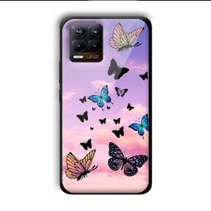 Butterflies Customized Printed Glass Back Cover for Realme 8