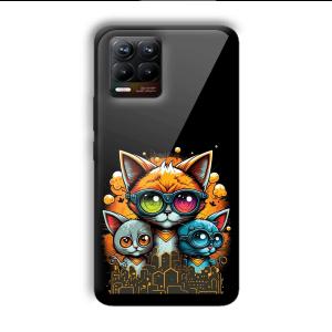 Cats Customized Printed Glass Back Cover for Realme 8