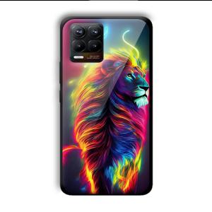 Neon Lion Customized Printed Glass Back Cover for Realme 8