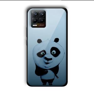 Cute Panda Customized Printed Glass Back Cover for Realme 8