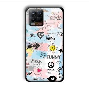 Illustrations Customized Printed Glass Back Cover for Realme 8