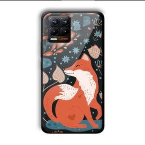 Cute Fox Customized Printed Glass Back Cover for Realme 8