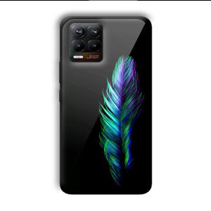 Neon Feather Customized Printed Glass Back Cover for Realme 8