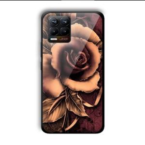 Brown Rose Customized Printed Glass Back Cover for Realme 8
