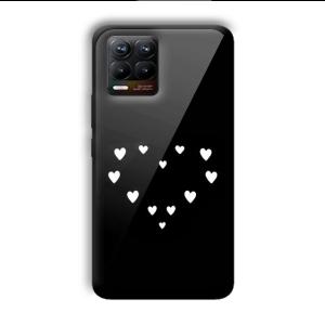 Little White Hearts Customized Printed Glass Back Cover for Realme 8