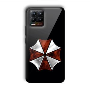 Red and Silver Customized Printed Glass Back Cover for Realme 8