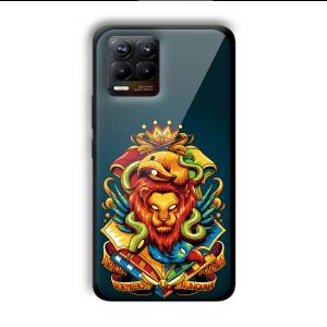 Fiery Lion Customized Printed Glass Back Cover for Realme 8