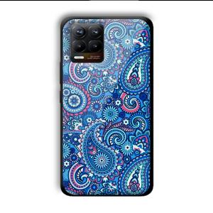 Blue Pattern Customized Printed Glass Back Cover for Realme 8