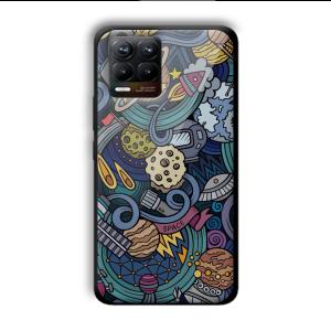 Space Graffiti Customized Printed Glass Back Cover for Realme 8
