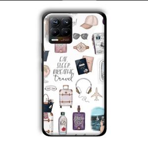 Eat Sleep Breathe Travel Customized Printed Glass Back Cover for Realme 8