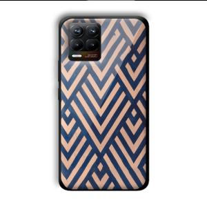 Gold and Blue Customized Printed Glass Back Cover for Realme 8