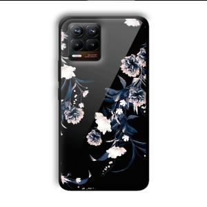 Dark Flowers Customized Printed Glass Back Cover for Realme 8