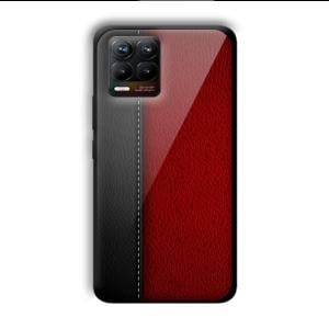 Leather Texture Customized Printed Glass Back Cover for Realme 8