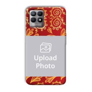 Red Design Customized Printed Back Cover for Realme 8i