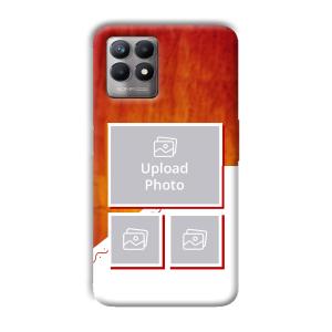 Red White Background Customized Printed Back Cover for Realme 8i