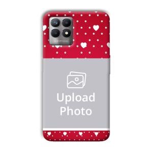 White Hearts Customized Printed Back Cover for Realme 8i