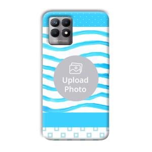Blue Wavy Design Customized Printed Back Cover for Realme 8i