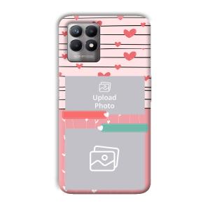 Pink Hearts Customized Printed Back Cover for Realme 8i