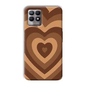 Brown Hearts Phone Customized Printed Back Cover for Realme 8i